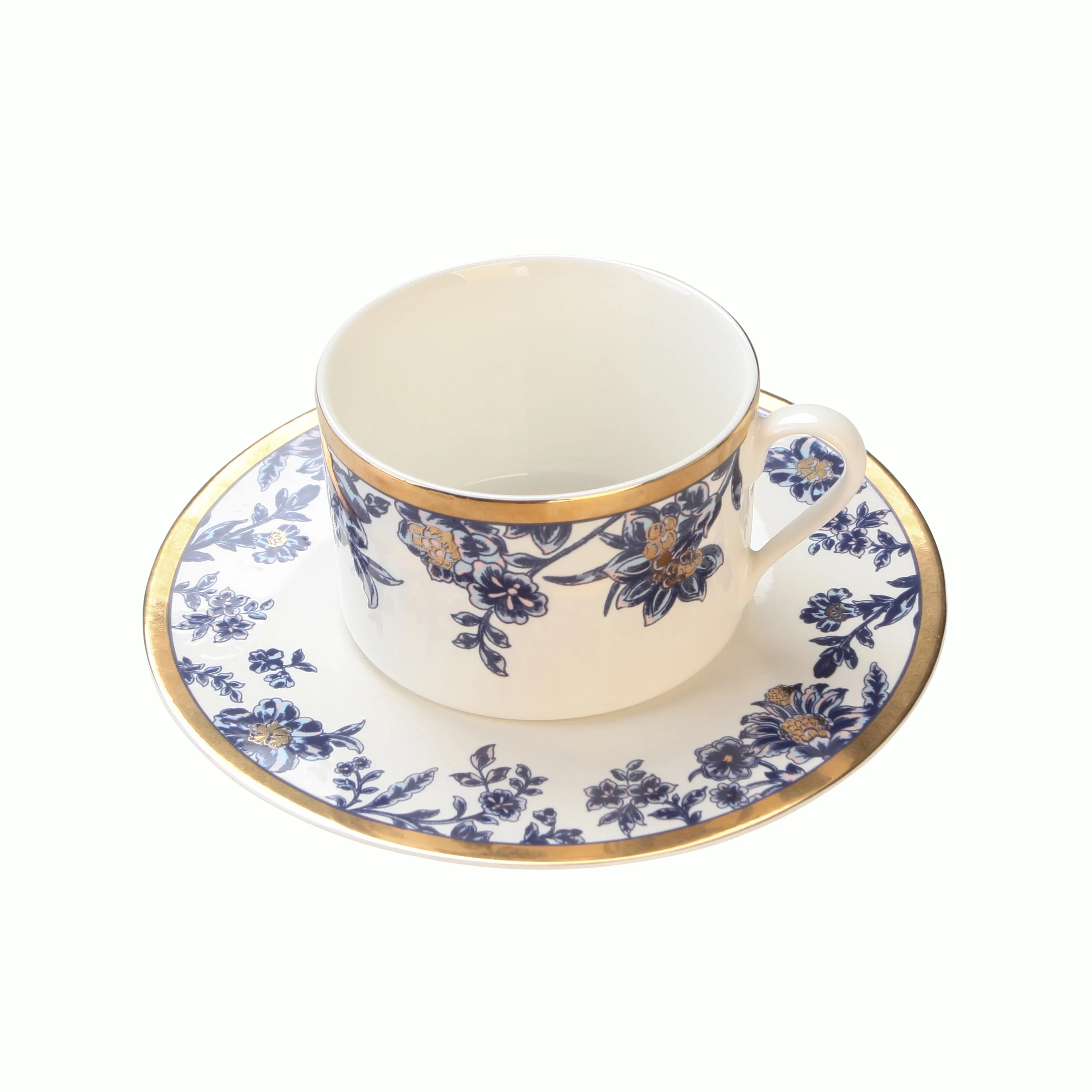 Discount GuangXi SanHuan GXKC 220ml chinese flowers pattern Milk Coffee Saucer Set Ceramic Porcelain Cups Tea