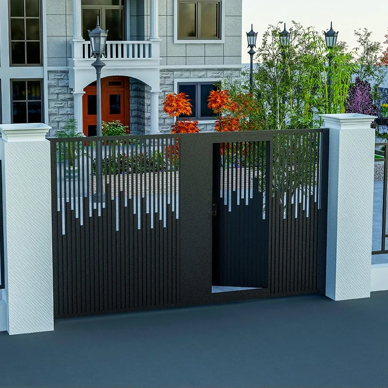 Modern latest main gate designs Aluminum Alloy fencing trellis gates Courtyard Customized Factory