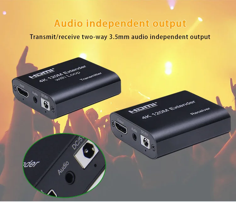 30% Off Hd Lan Rj45 4K 120M Single Cable Hdmi Extender Via Cat5E/6 Laptop Screen Hdmi Extender with Loop And Audio