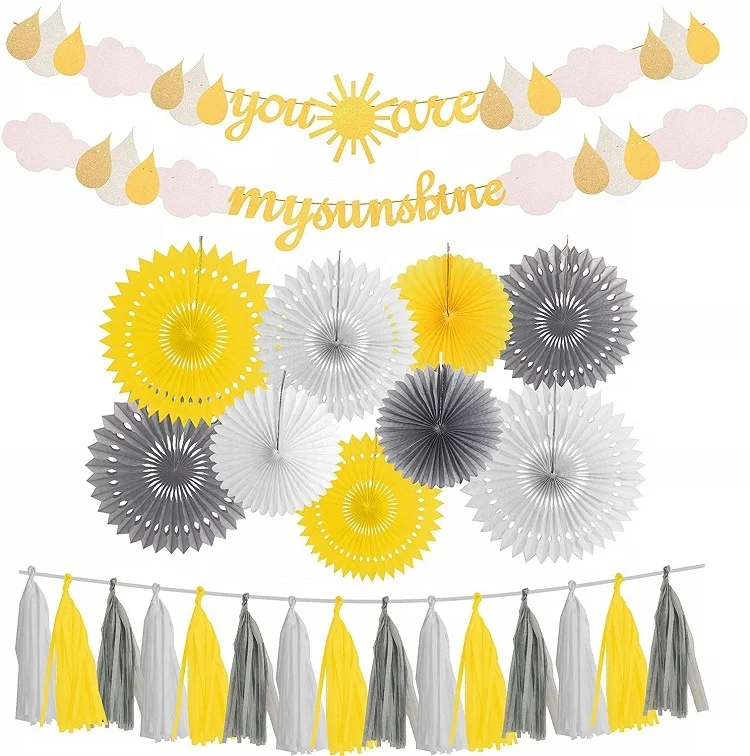 UMISS Bachelorette Party Dekorations,  Bridal Shower Decoration Kit You Are My Sunshine Banners Paper Fan OEM