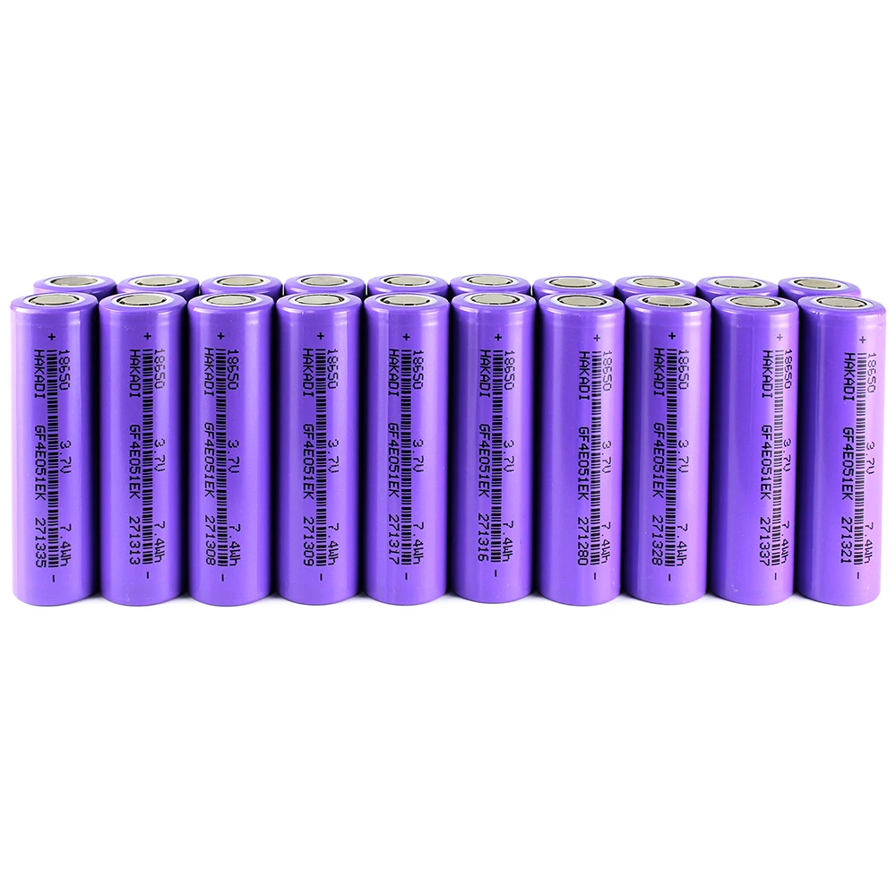 HAKADI 3.7V 2000mah A Grade 18650 Lithium-ion  Rechargeable Batteries for Electric scooters Bike Fans Drones Energy Storage