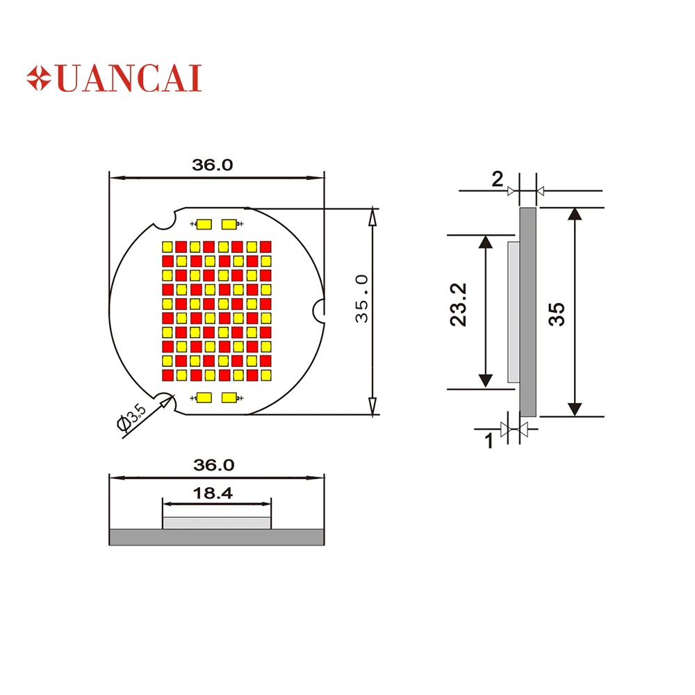 Projector/Photography LED COB Light  150W Tunable Dimmable 36*29mm CSP LED Chip High CRI Ra> 95