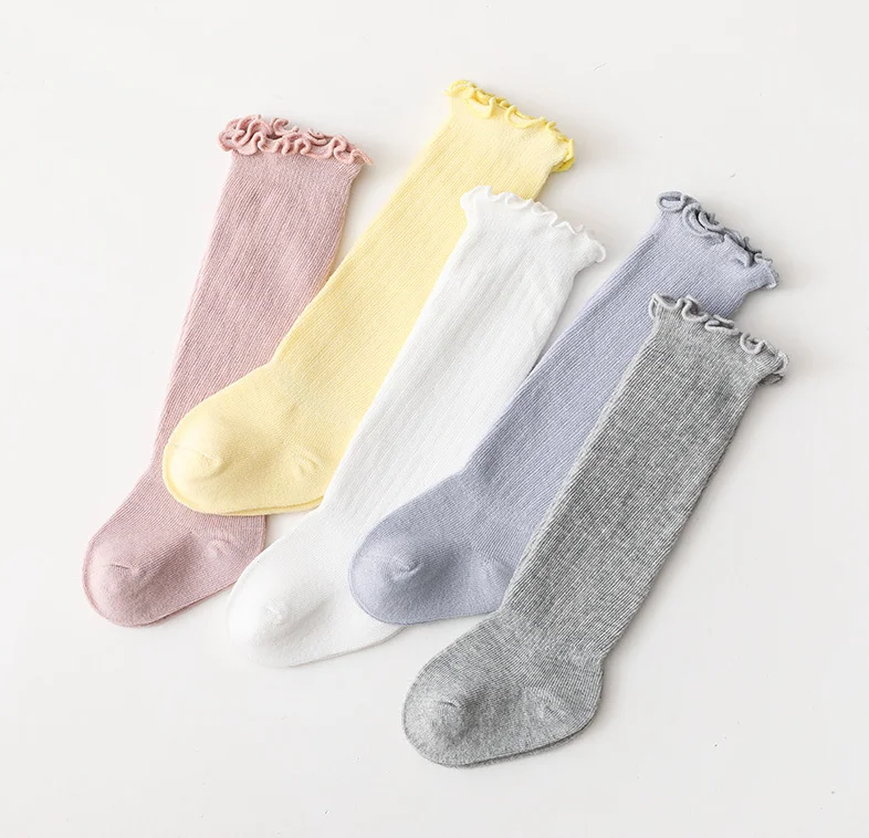 solid color lace  baby winter socks baby   knee high baby soc