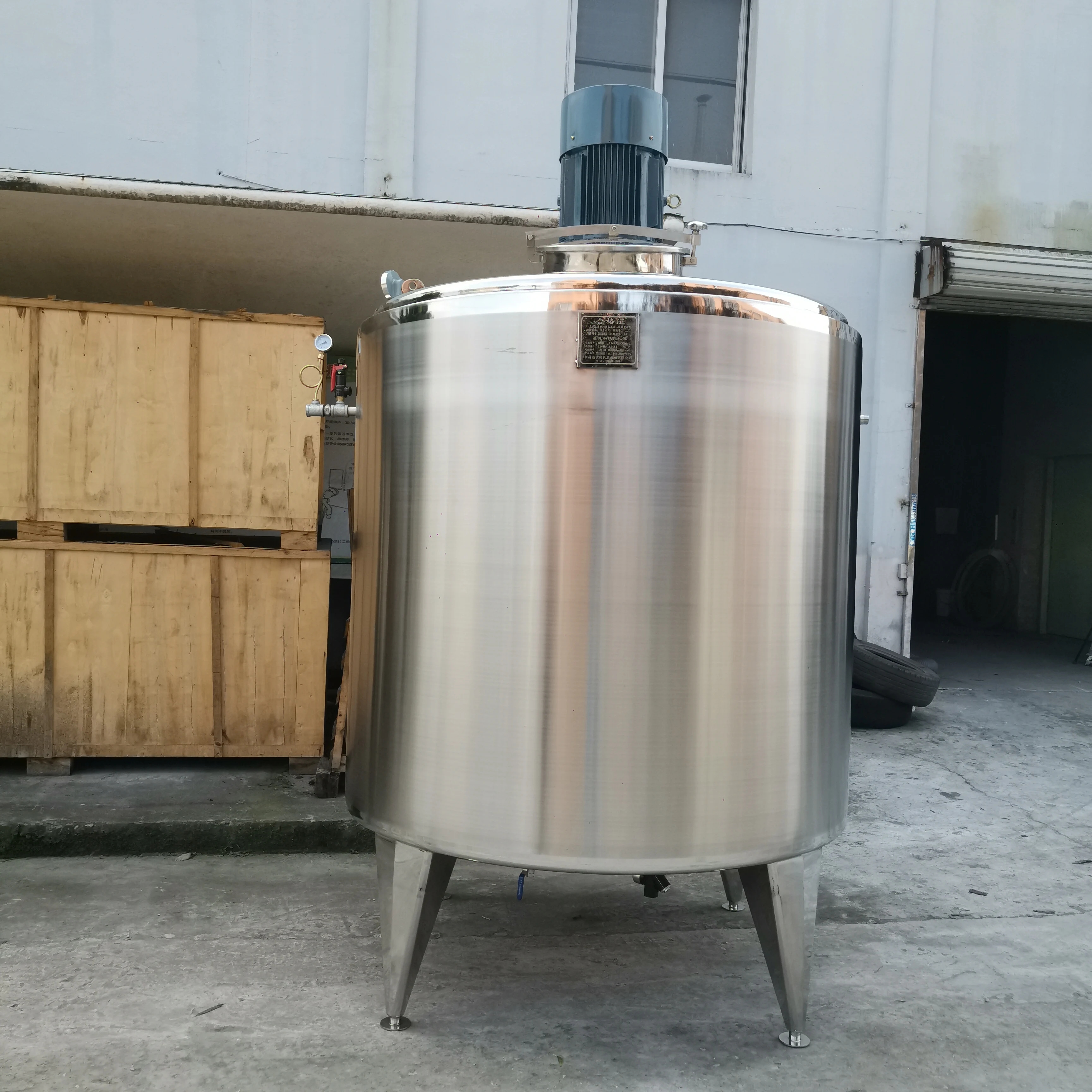 1000 litre 5000 litre  Full Stainless Steel Water Milk Storage Tank Mixing Tank for food paste chemical industrial