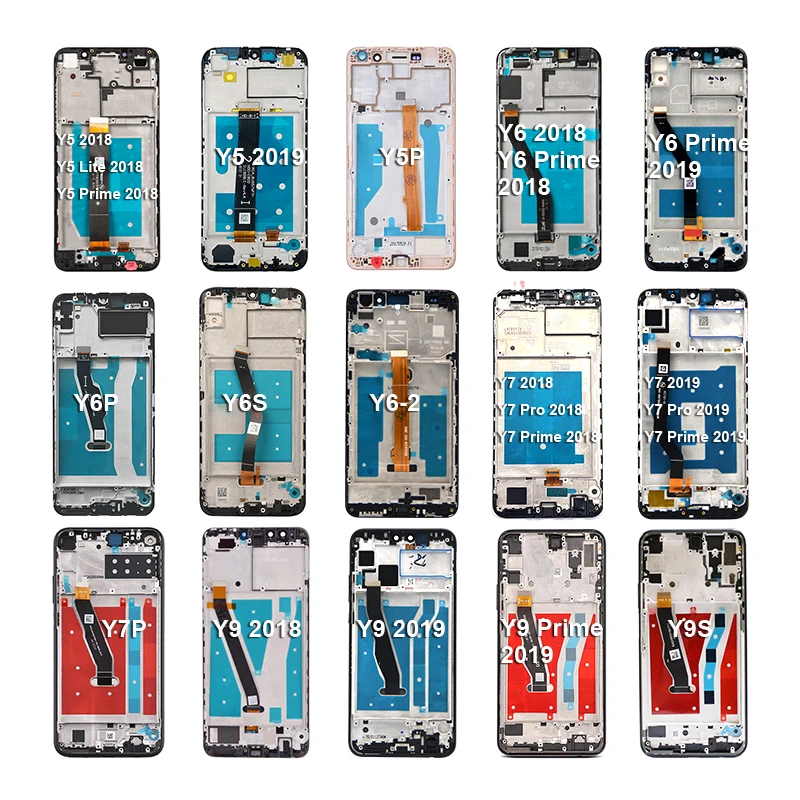 
Mobile phone y6 9 2019 lcd price with frame digital screen 7 replacement touch for huawei 