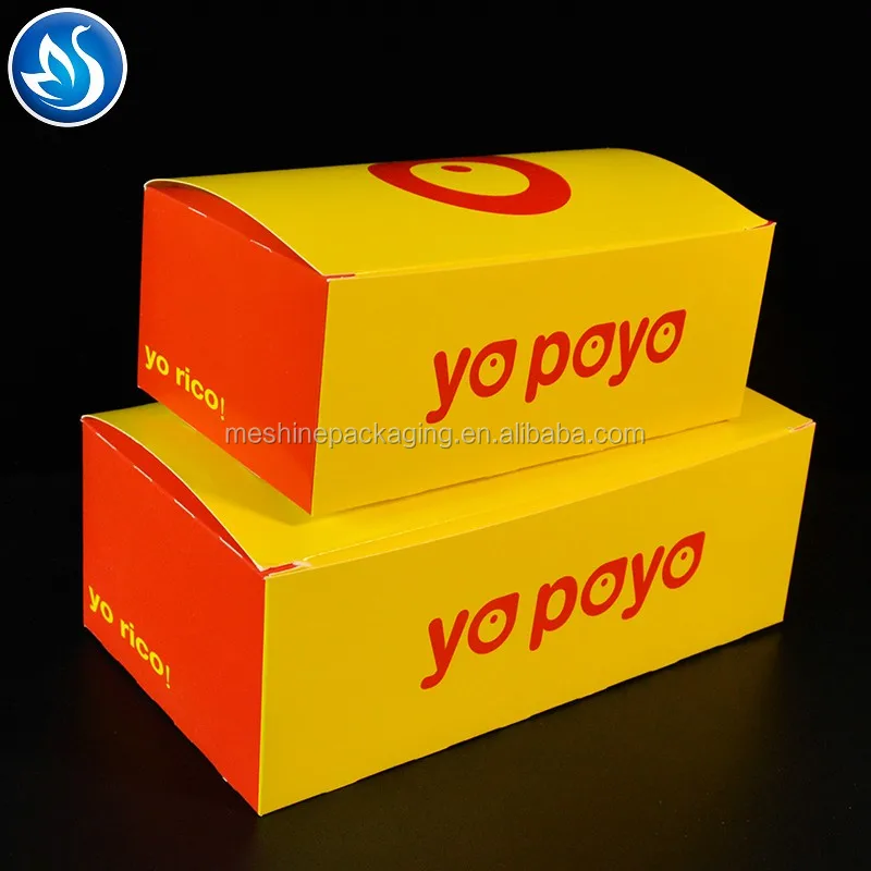 Custom Printed Takeaway Fast Food Container Hot Dog Pie French Fries Chicken Snack Paper Box