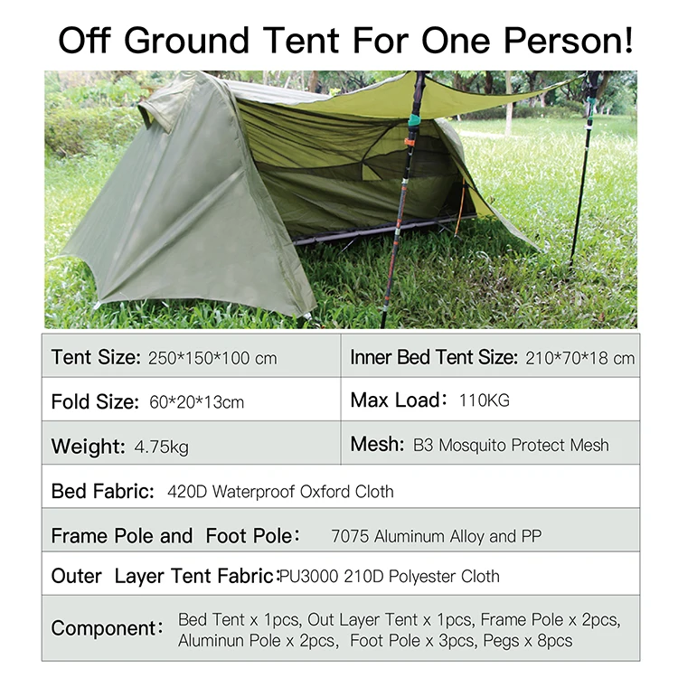 Fold Up Dark Tent, Best Selling Custom Traveling Backpacking Camping Tents For 1 People/