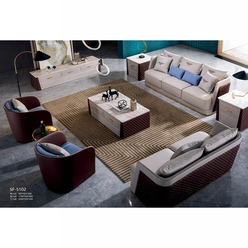 2021 Modern Luxury  Foshan Sofa Set Furniture for Living Room Use