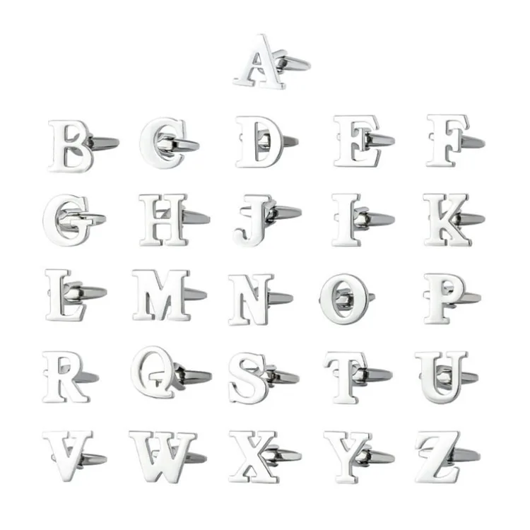 Manufacturer Quality Shirt Cufflinks Customize 3D Laser Initials Letter Alphabet Character Cufflinks Custom Initial Cufflinks