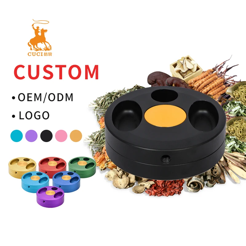 Custom New 66mm Premium 2 Layer Round Circle Shape Manual Smoking Sublimation Hand Crusher Aluminum Cut Tobacco Grinder