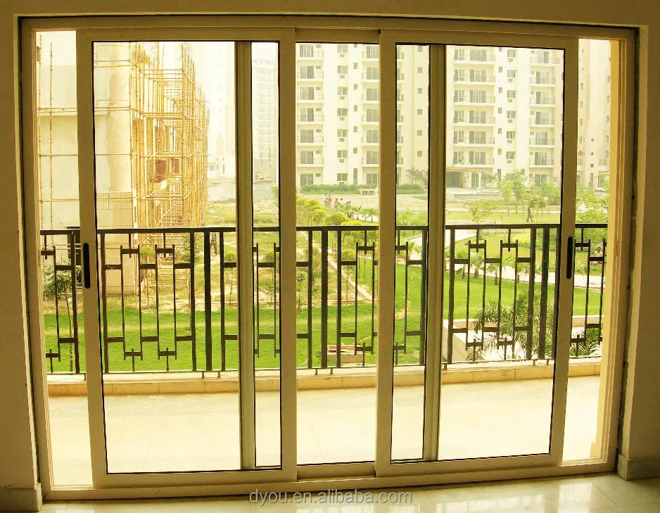 DY Aluminium Balcony 3 Panes Length Window With  Tempered Glass