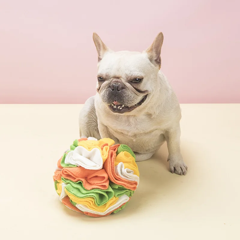 High Quality Bite Resistant Dog Snuffle Ball Pet Foldable Sniffing Ball Dog Sniff Leak Chew Toy