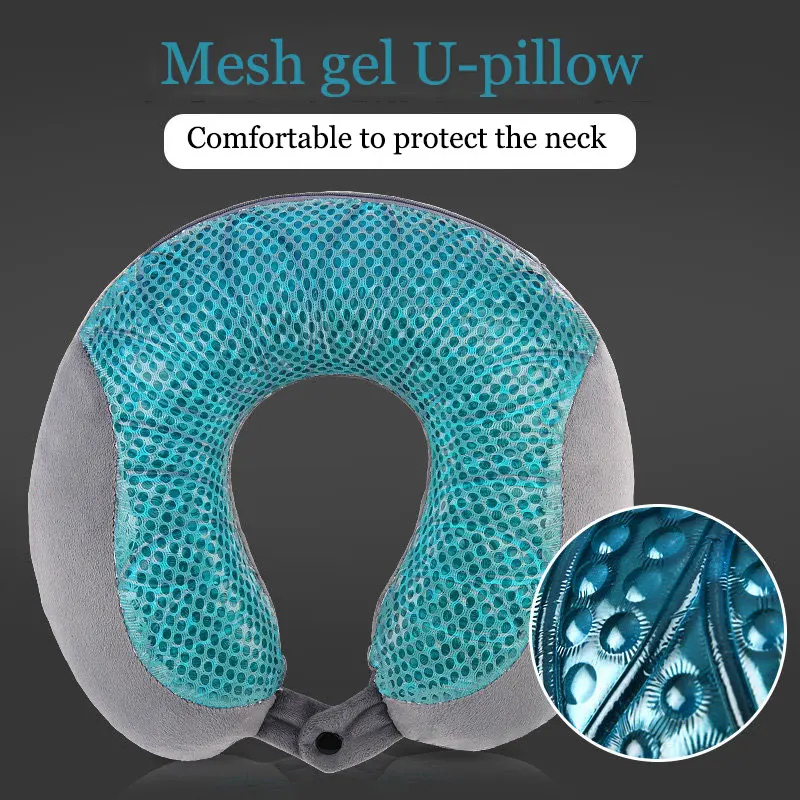 Ergonomic design Cooling Gel layer infused Shredded Memory Foam airports Travel Neck traction Pillow tka turkey