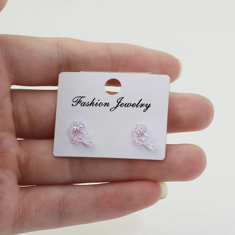 Sweet girl earrings small stud earrings for women glossy resin ear clips fantasy flying bird earrings