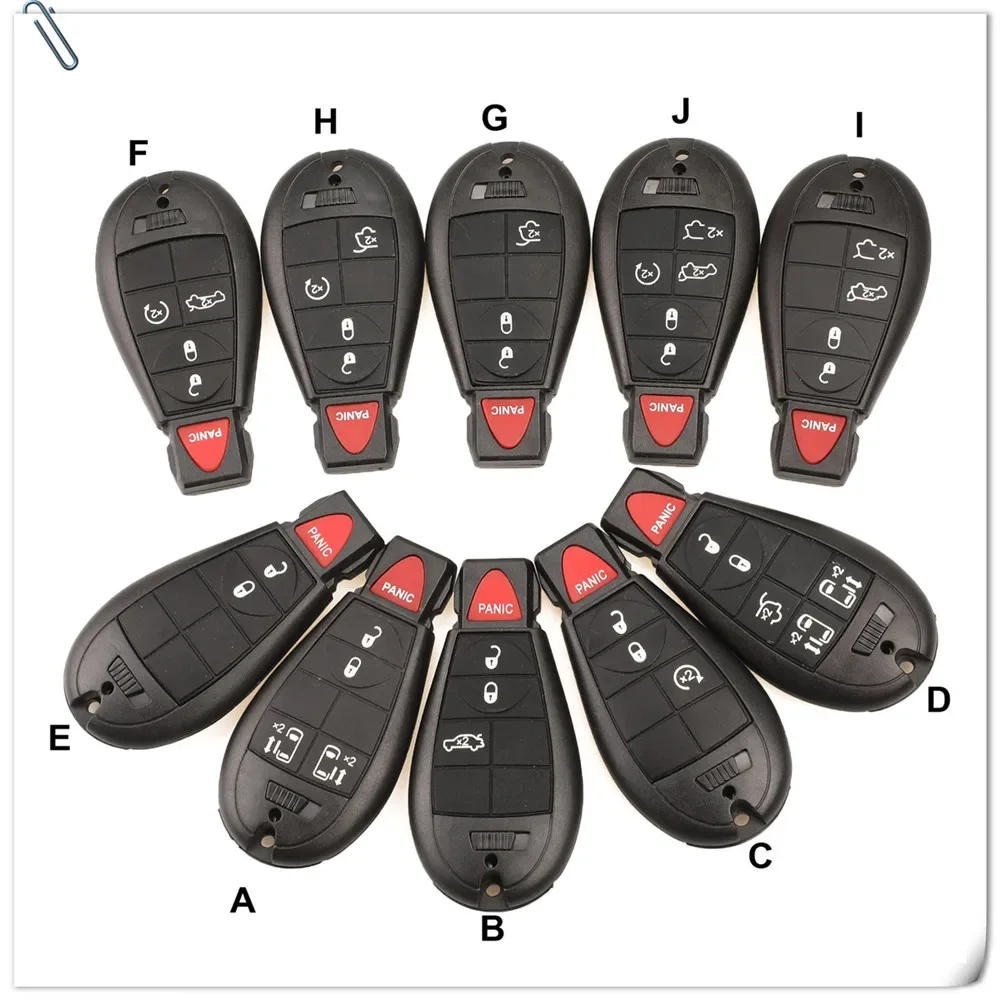 Remote Smart Car Key Shell for Chrysler Town & Country Fit Jeep Grand Cherokee Dodge Magnum Durango 2/3/4/5/6/7 Button fob Case
