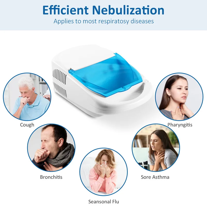 CE approved low noise compressor nebulizer with accessory children adults inhalator medical nebulizer machine