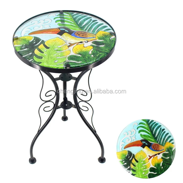 
European luxury golden metal rotating design round coffee table for home furniture Garden coffee table 