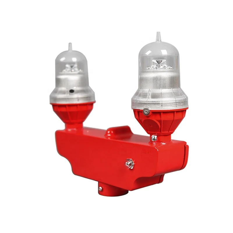 LS810D aircraft warning light double for telecom tower ,building,cranes,airport