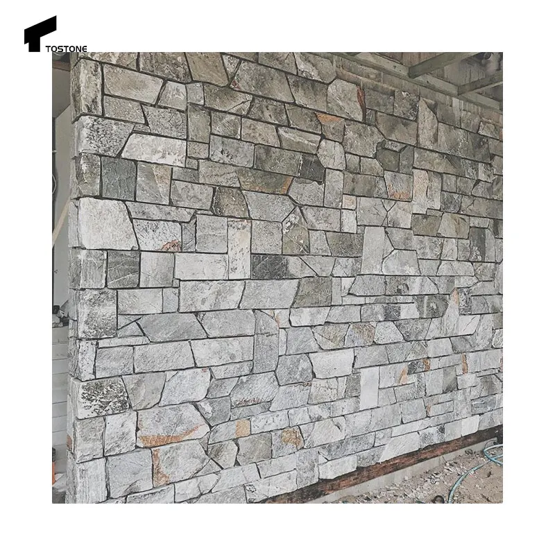 Tostone Light Blue Chinese Limestone Bluestone Exterior Wall Ledgestone Tile Decoration Natural Surface Finishing Antacid Slate