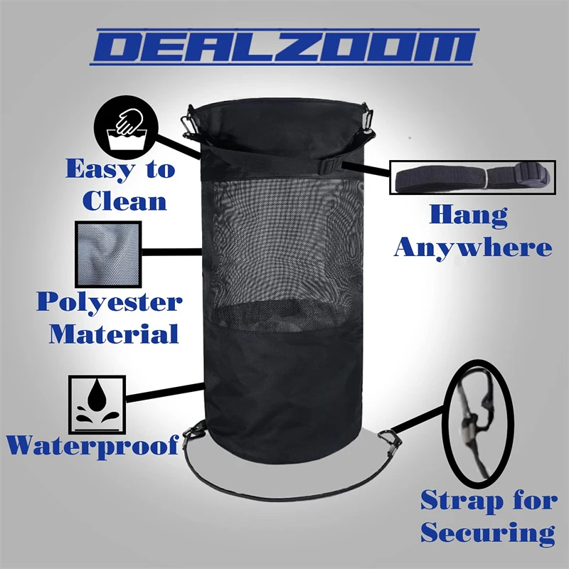 Large Volume Hanging Boat Trash bag Easy to Store Hang it on your boat Trash Bag High Grade Material waterproof nylon mesh Bag