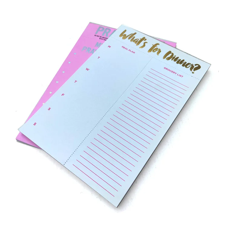 Магнитный блокнот-планировщик для продуктов на холодильник с перфорированной линией
