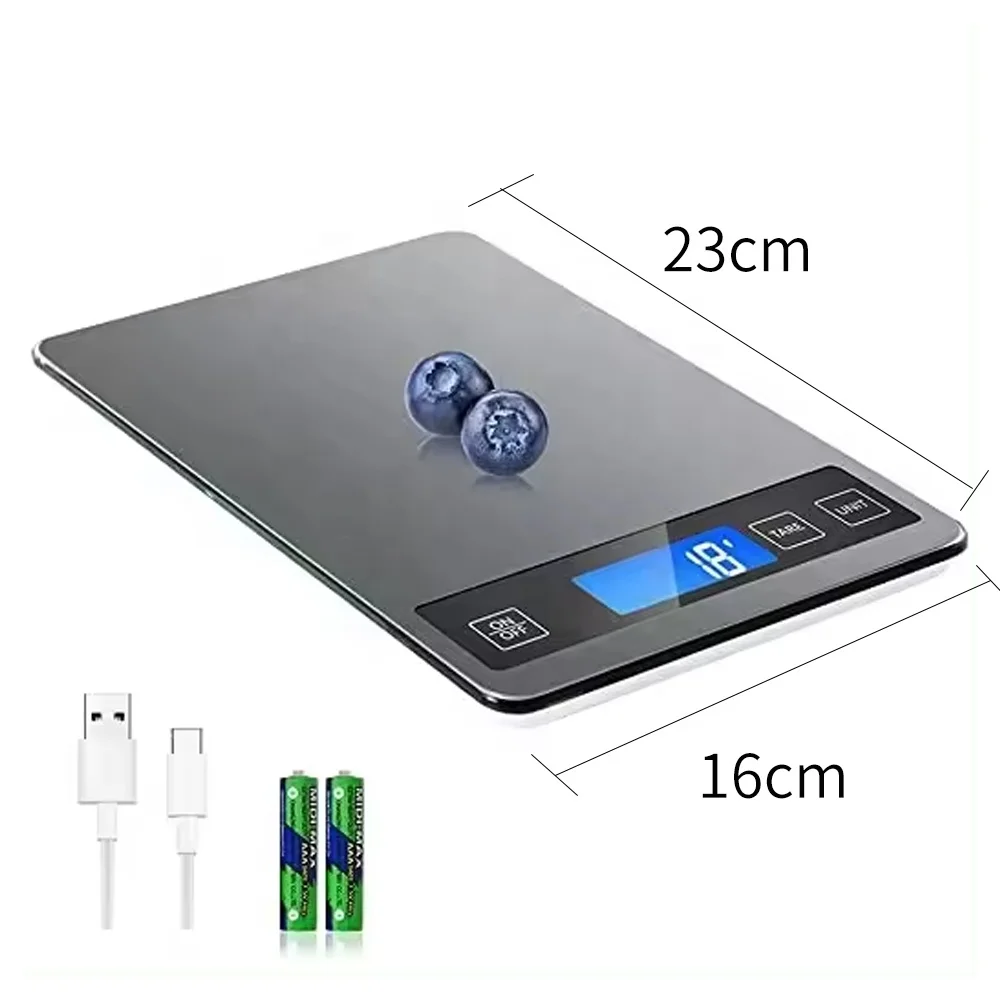 New Arrive Electronic Digital Weighing Kitchen Durable Stainless Steel Scale Food 5kg 10kg