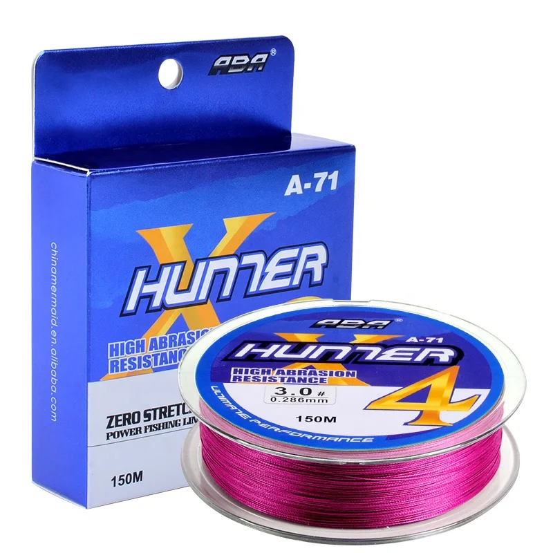  Многонитевая рыболовная плетеная леска Hunter 150 м из супер полиэтилена с 4 жилами и плавающим