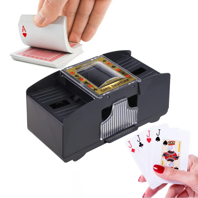 Automatic Poker Card Shuffler Board Games Battery Operated Playing Cards for Shuffle 2 Deck Automatic Hand Crank Home Card Games