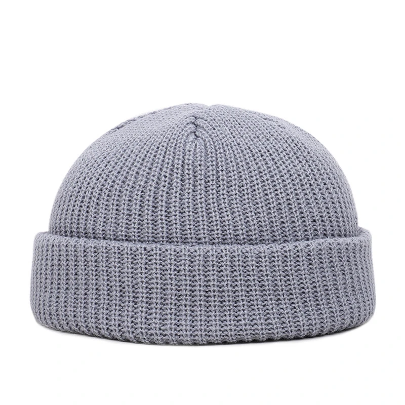 
2020 fashion casual ribbed short skin autumn winter solid color unisex fisherman toque beanie hat 
