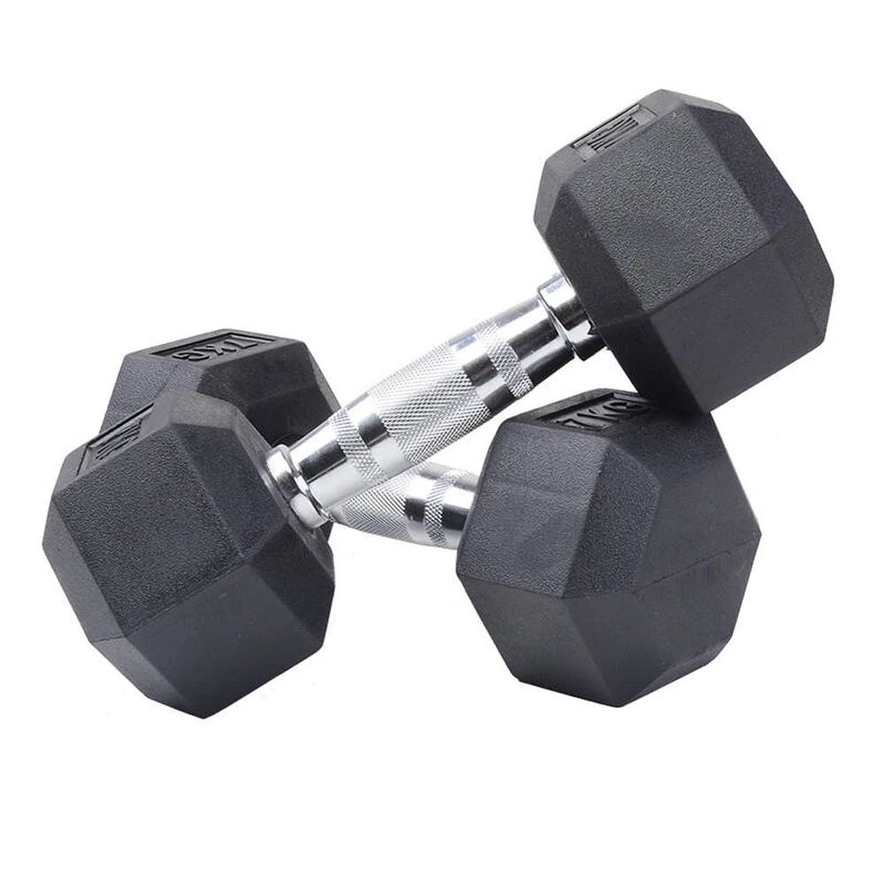 
Weight Lifting Rubber Coated Hammer Strength Hex Dumbbell 