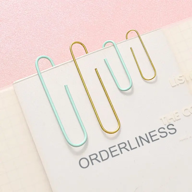 Wholesale Color Paper Clip Stationery Set Customized Box Logo Packing School Office Plastic Color Binder Clips