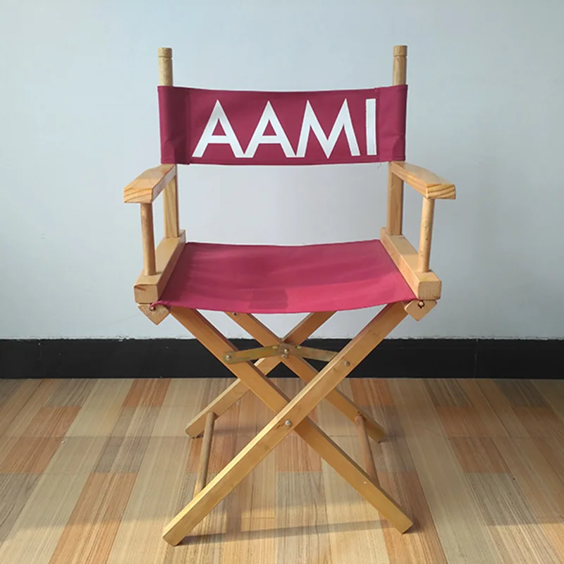 China manufacturer classic Hollywood custom logo print 600D oxford polyester fabric natural wooden folding director chair