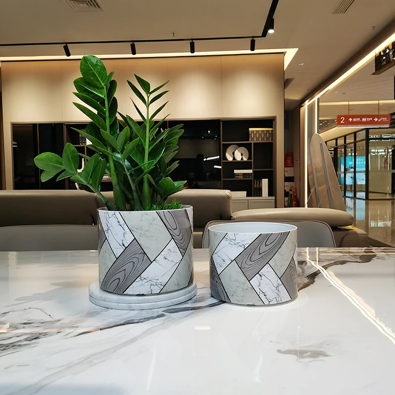 Wholesale 6 inch modern style office decoration plastic flower pot can be cultivated in soil or hydroponic