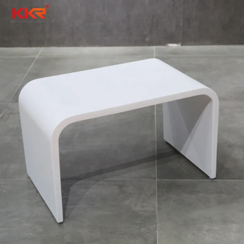KKR matt&Glossy white finish modern bathroom chair shower seat