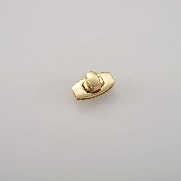 High Quality Bag Hardware Gold Nickel Metal Turn lock Automatic Twist Lock luggage zipper lock