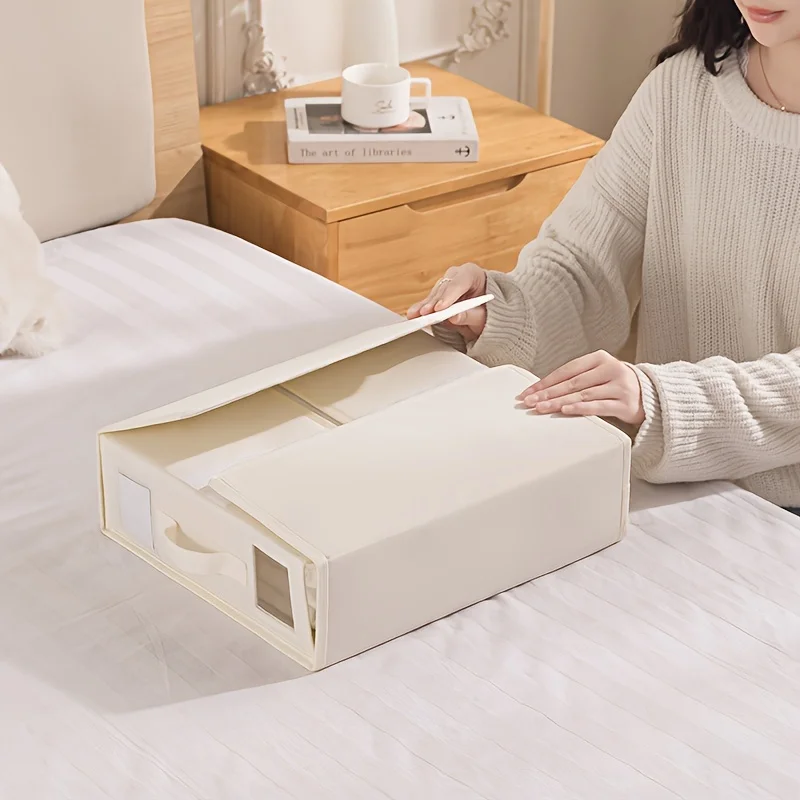 4 Pack Foldable Sheet Set Organizer Linen Closet Folding Bed Sheet Bedding Storage Cube Bins