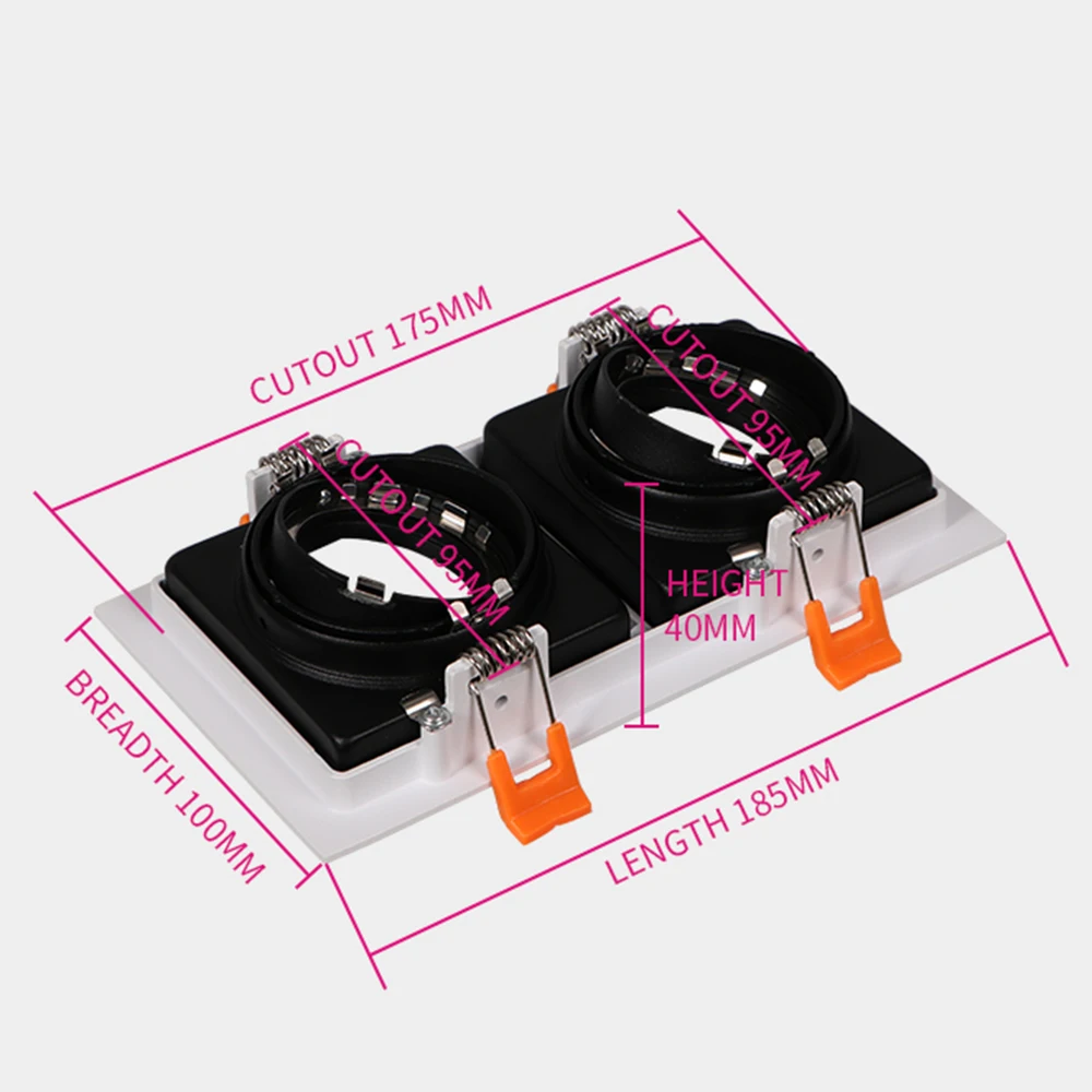 Commercial Spotlight Double Heads Ceiling Lamp Adjustable Anti Glare Led Downlight Fixtures