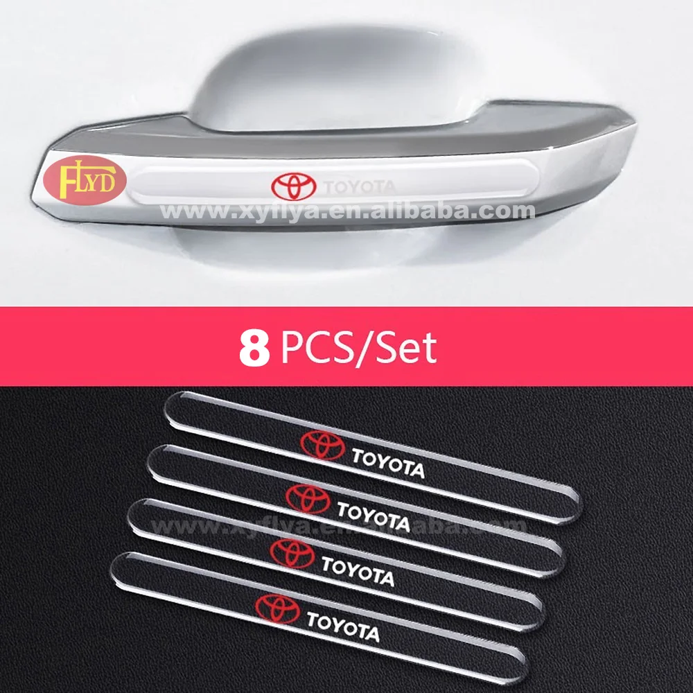 For Toyota Logo Brand 8pcs Custom Car logo Sticker Exterior Vehicle Door Handle Bowl Protective Stickers