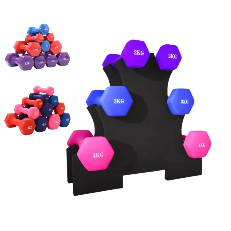 custom logo wholesale dumbbells 1-15lb neoprene coated hexagon workout dumbbell strength training & home fitness dumbbells