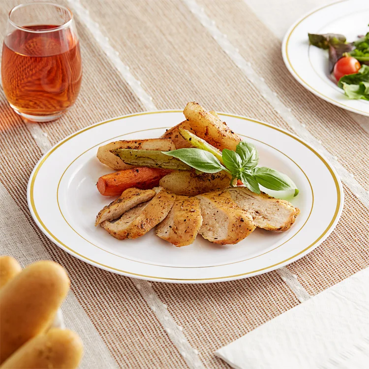 Assiette серебро incassable блюда услуги для ресторана рисунок в виде решетки серебристого цвета на картах дизайн Дешевые обеденные тарелки