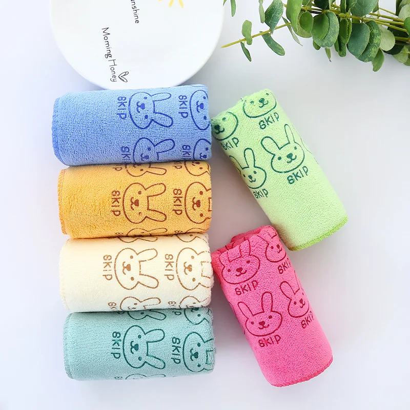 Pattern printing baby bathroom quick dry microfiber hand face towels