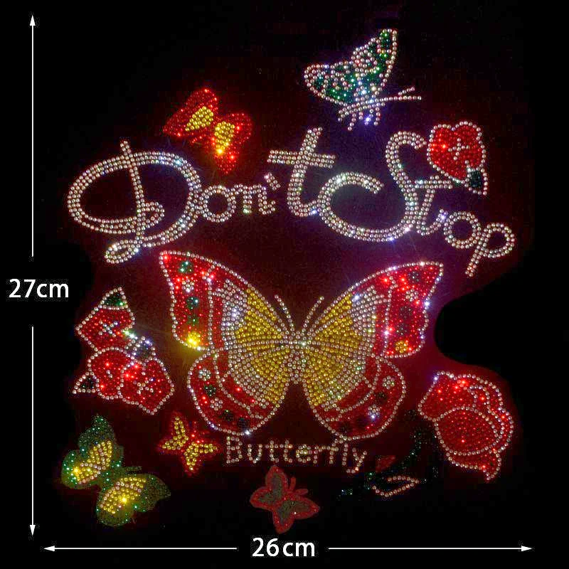 Butterfly hot stamping clothing DIY design hot stamping diamond pattern Rhinestone heat transfer printing design