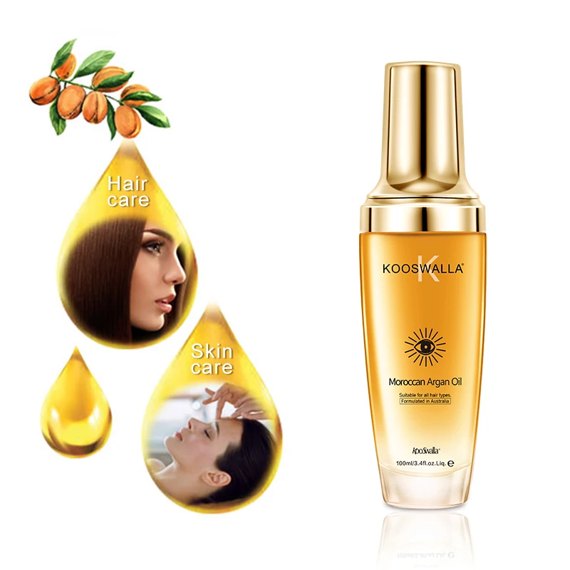 Kooswalla argan oil hair serum organic and pure moroccan argan oil for face and hair