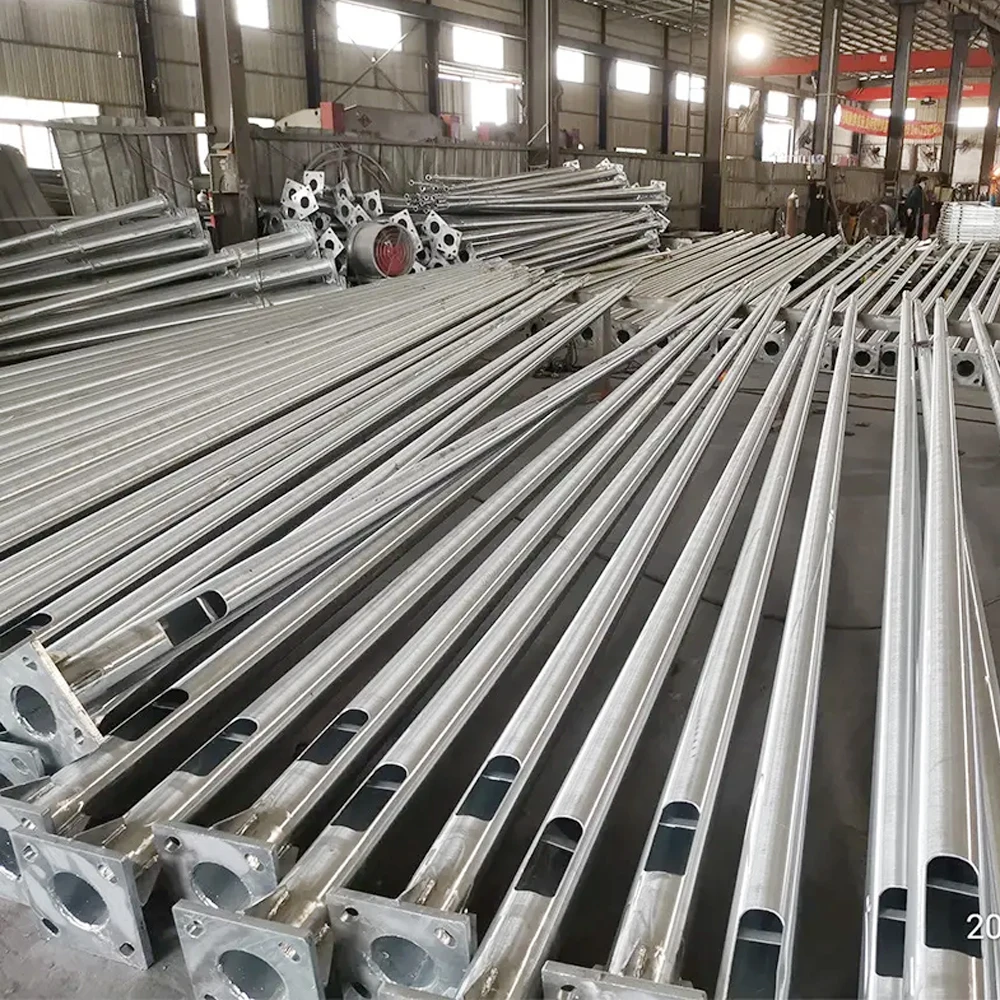 Steel Q235 Lamp Post Galvanized 5M 6M 7M 8M 9M 10M 12M Outdoor Street Lighting Pole