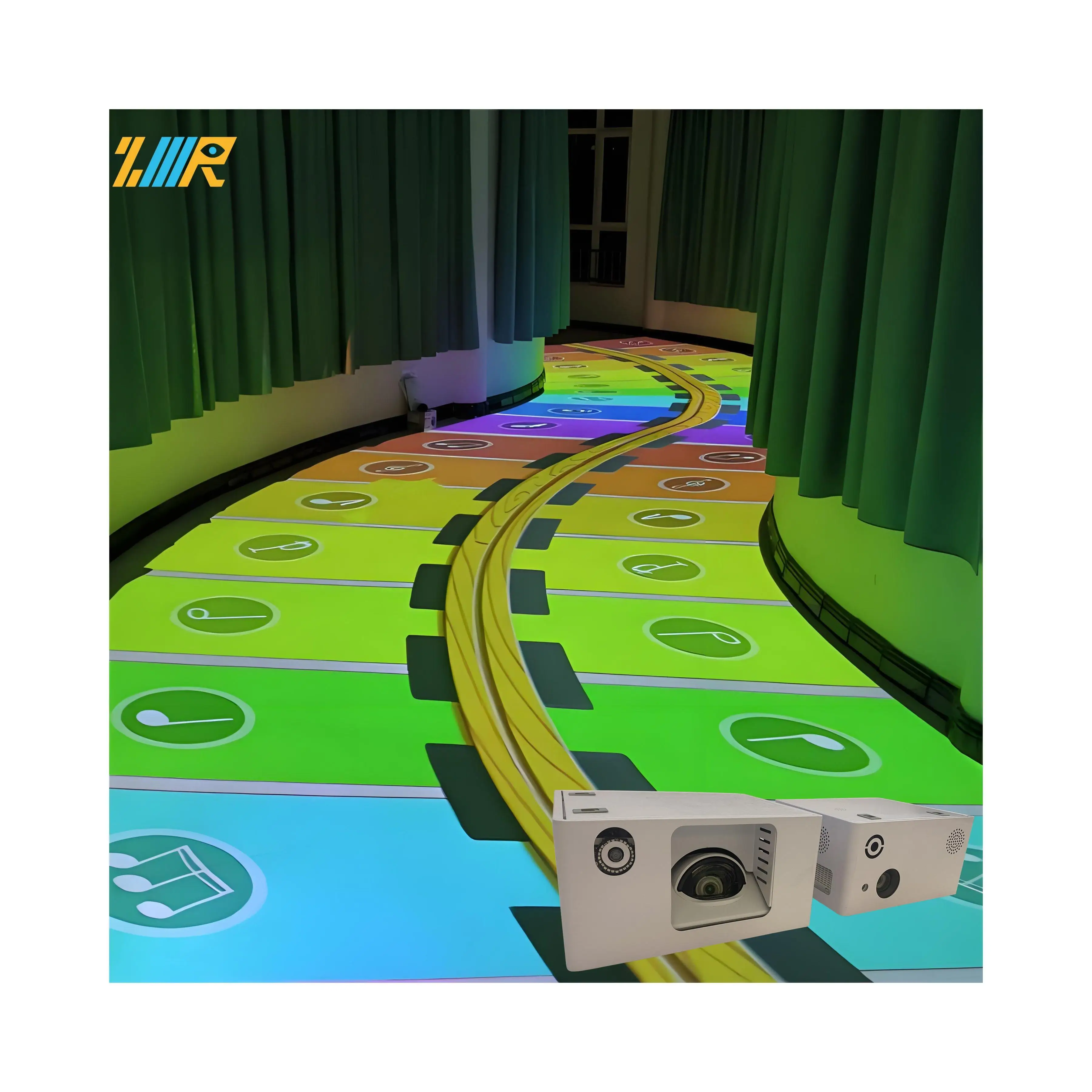interactive floor tiles game Floor projector interact With 69 game scenes magic interactive floor projection game