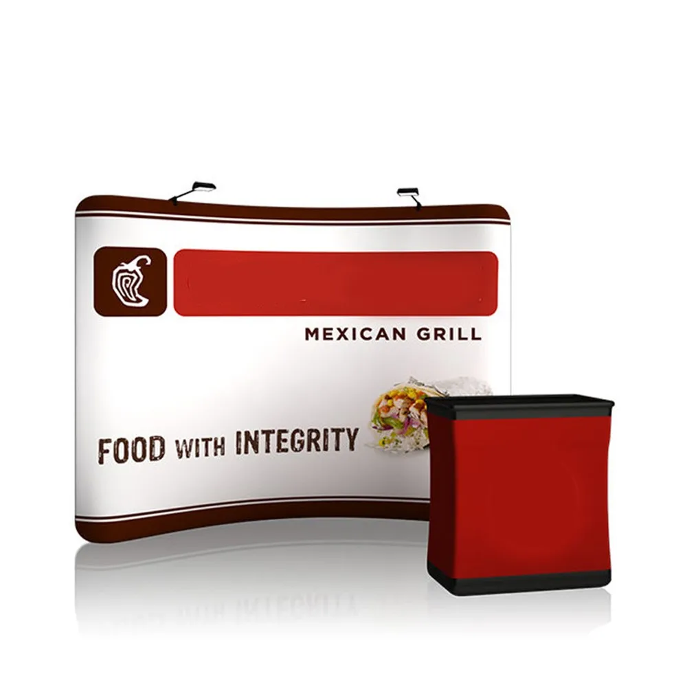 Portable backwall aluminum frame tradeshow booth fabric display rack sublimation printing photobooth backdrops