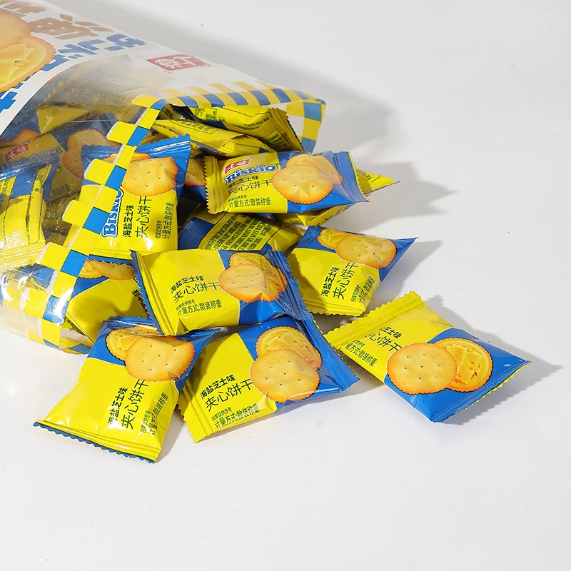 Private Label Exquisite Elegant Rich-textured Sea Salt Cheese Fresh Delight Sandwich Biscuits