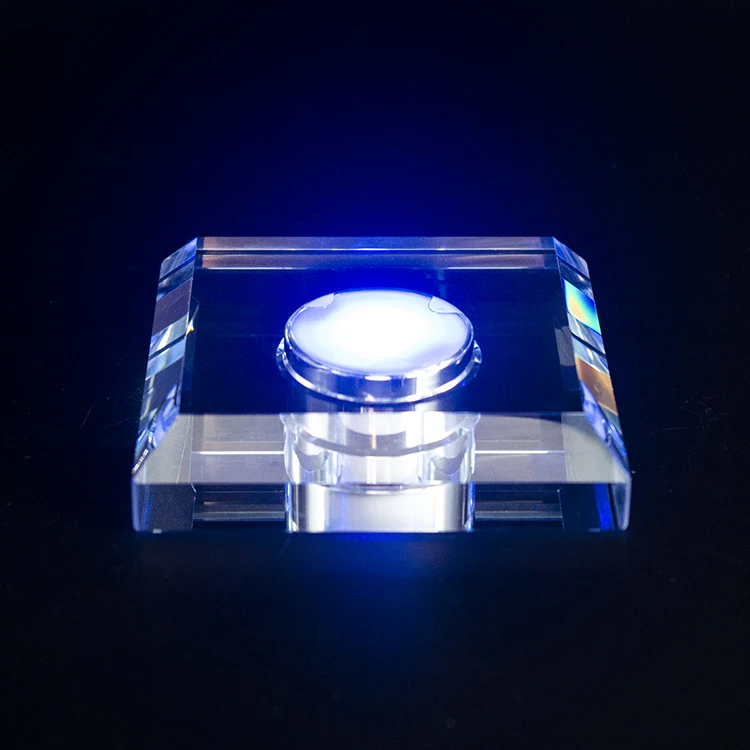 wholesale k9 crystal LED base custom Colorful Square led light display base for 3d crystal