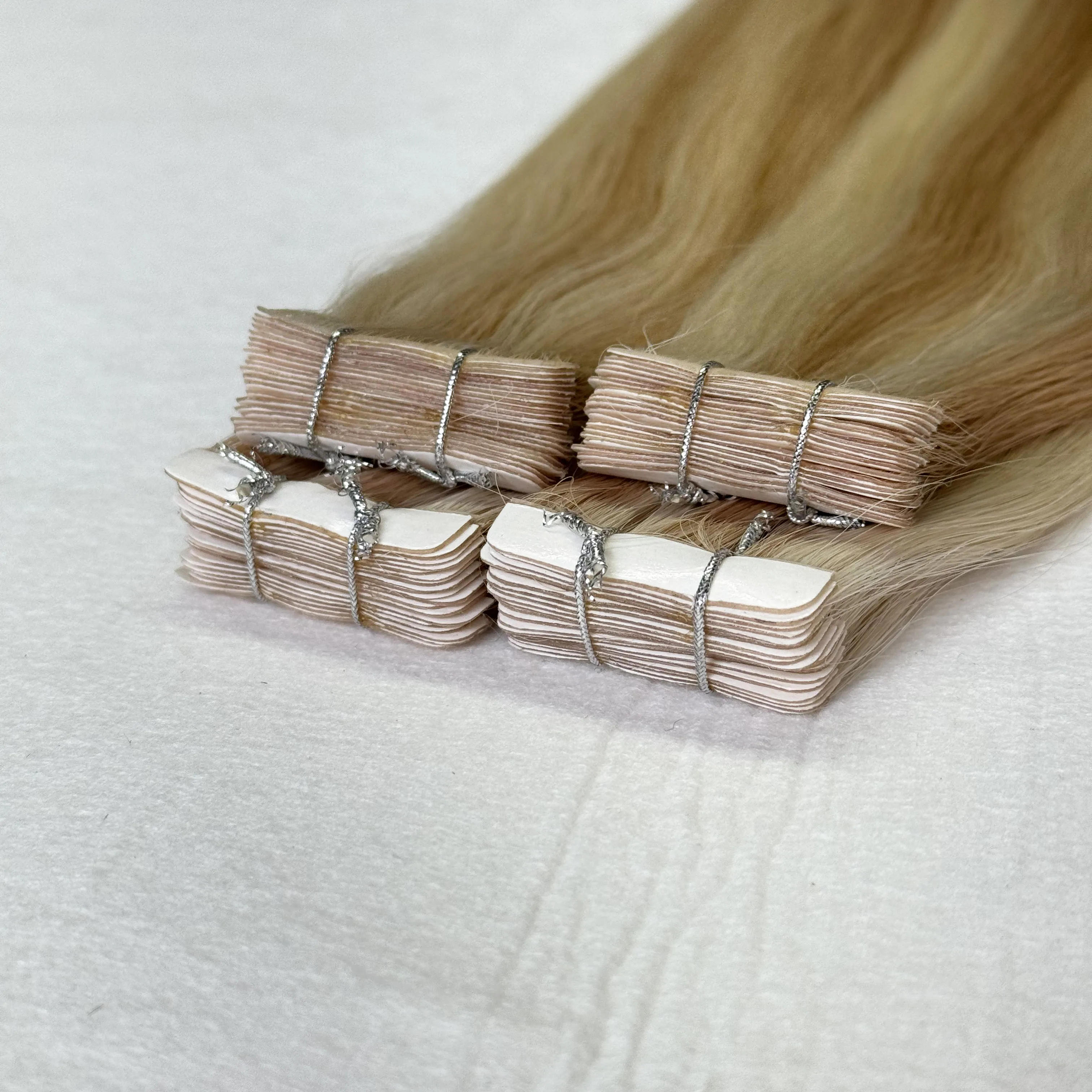 Выровненные кутикулы Remy инъекция двойная вытянутая шерсть 100% невидимая лента для наращивания