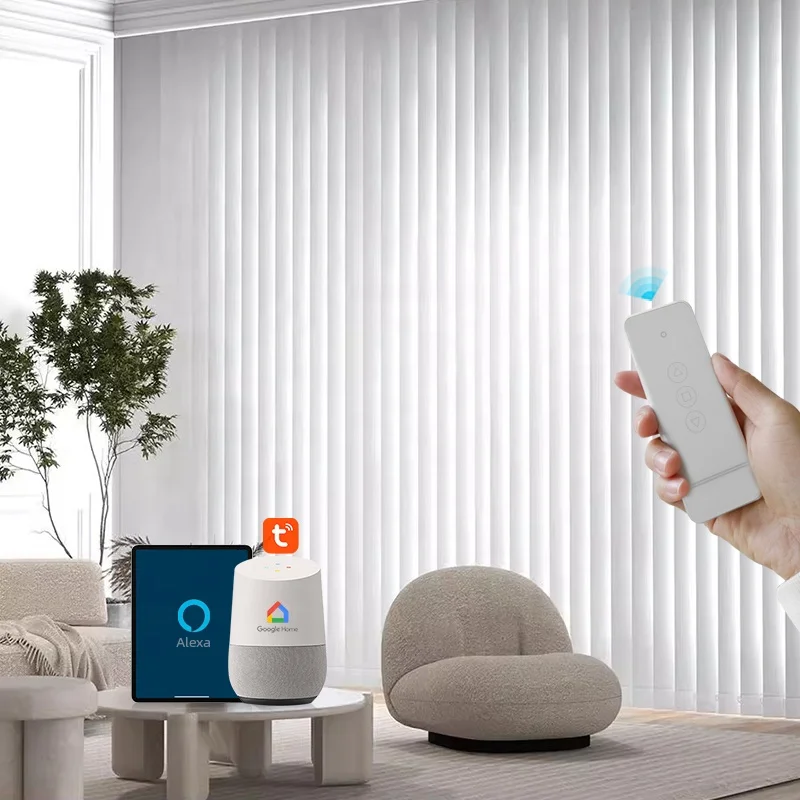 vertical blinds luxury curtain white fabric curtain electric sun shading sheer office curtains Persianas